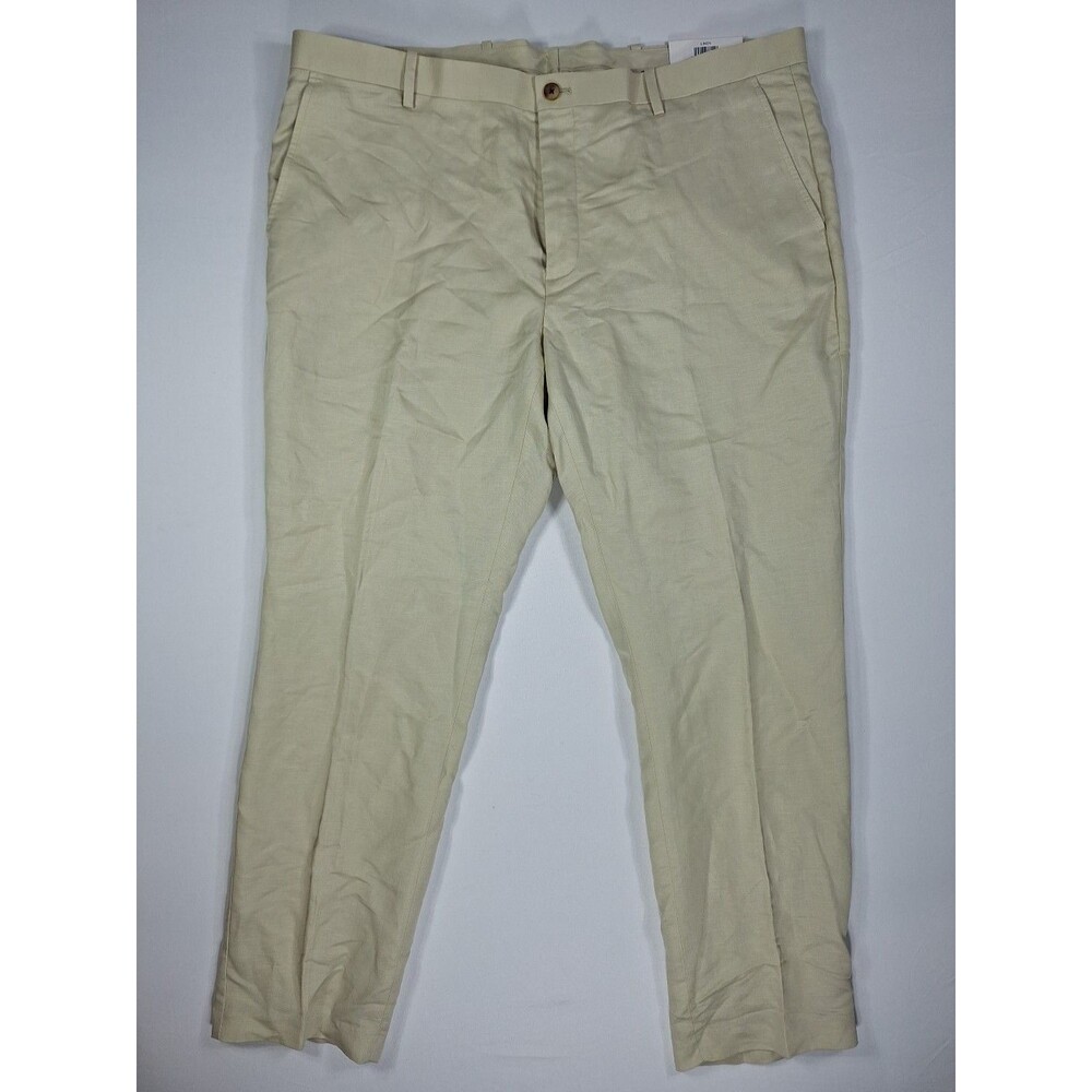 INC International Concepts Men's 40 Linen Pants NWT Tan Grain Beach Lightweight